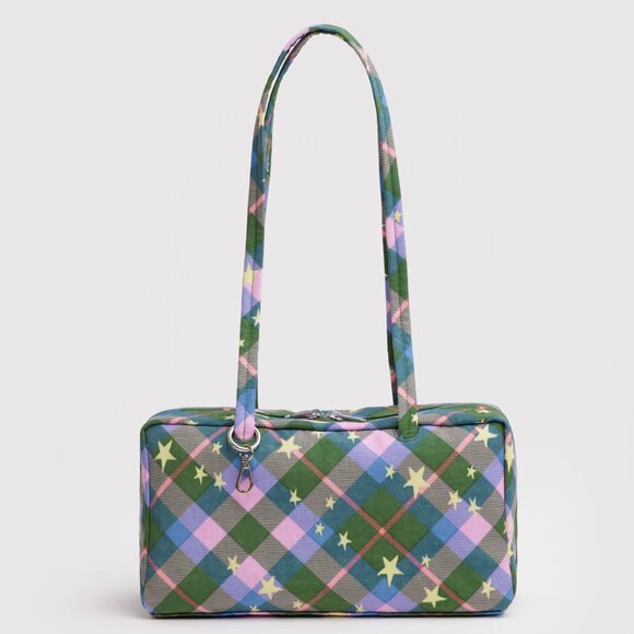 BAGGU Handbags - NWT Baggu Regular Nylon Bowler Bag - Green Star Plaid